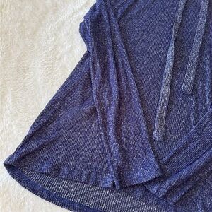 Blue Knit Long Sleeve Top